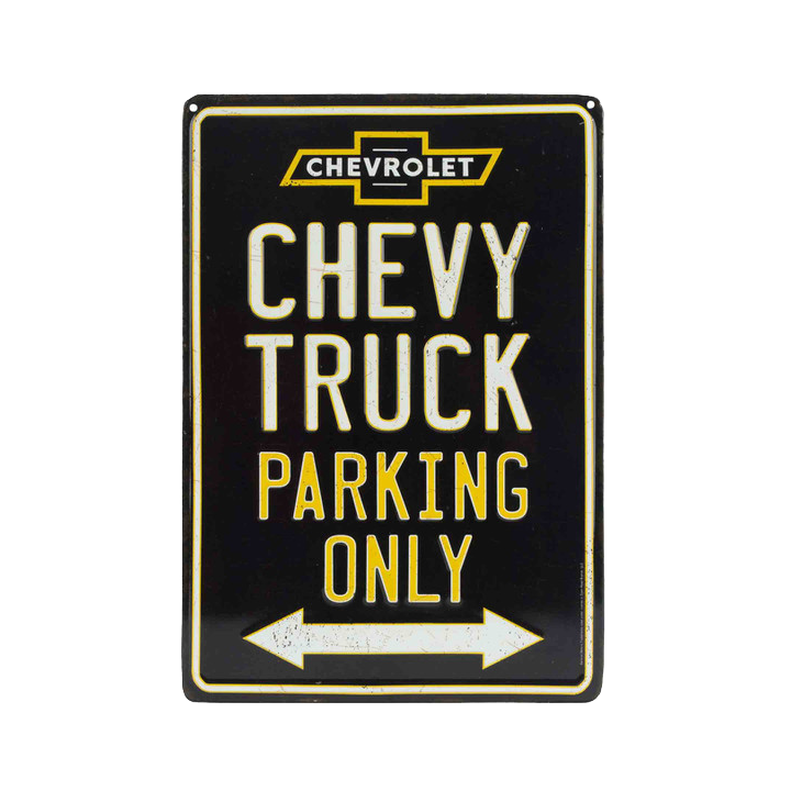 Chevy Truck Parking Only Embossed Tin Sign