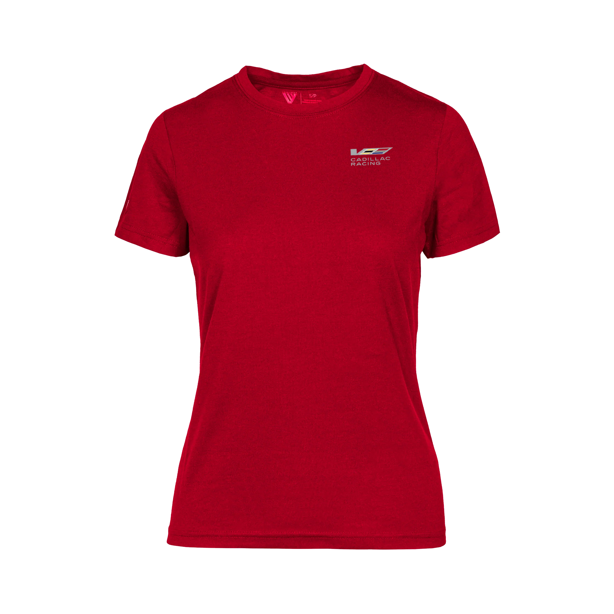 Dark Red Cadillac Racing Women's Maddox Crew Neck Tee by Levelwear