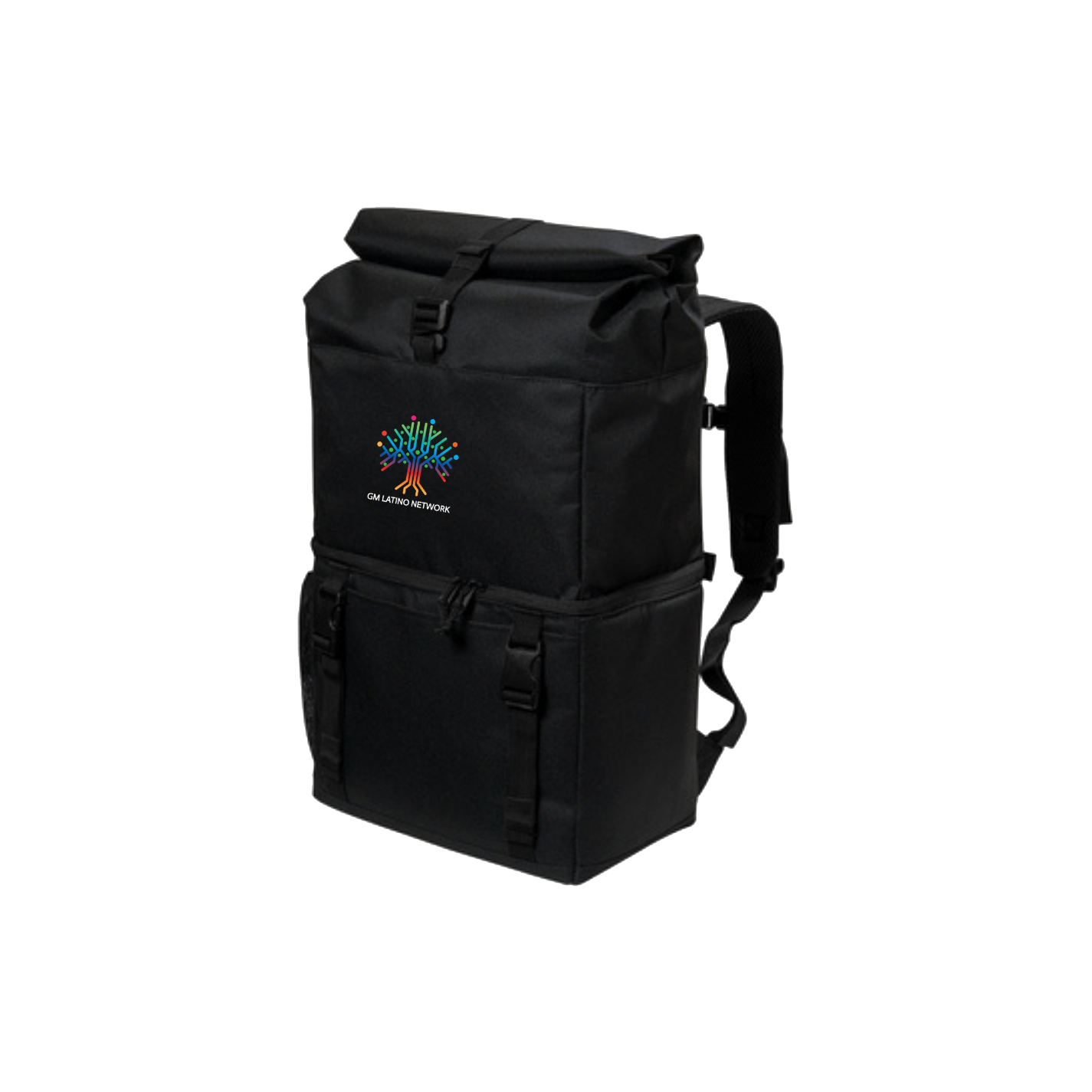 Black GM Latino Network ERG Backpack Cooler