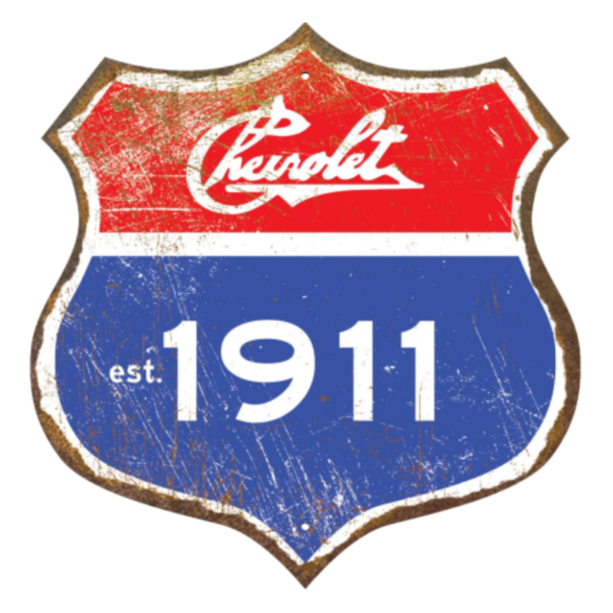 Dark Slate Blue Chevrolet Interstate Sign Thick Aluminum Sign