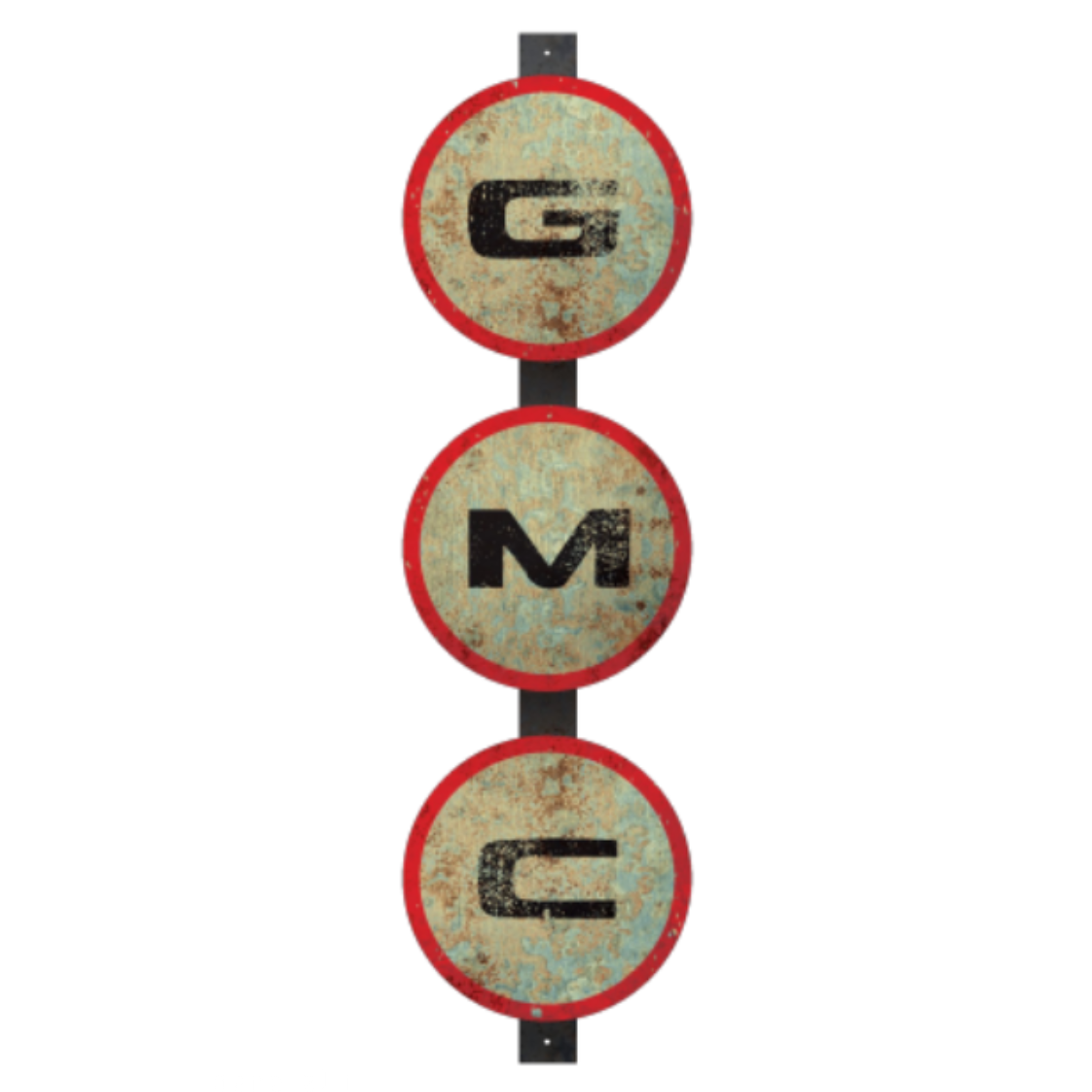 Rosy Brown GMC Circle Thick Aluminum Sign