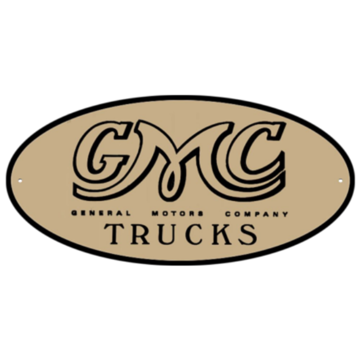 Tan GMC Logo Thick Aluminum Sign
