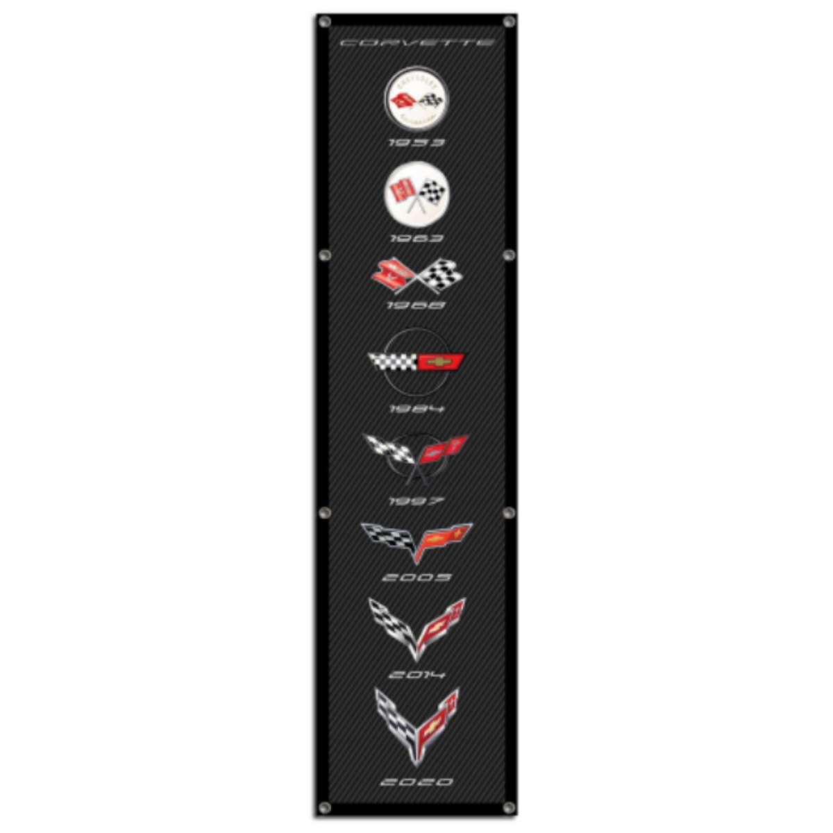 Black Corvette Corvette Gen Carbon Fiber Giant Garage Banner