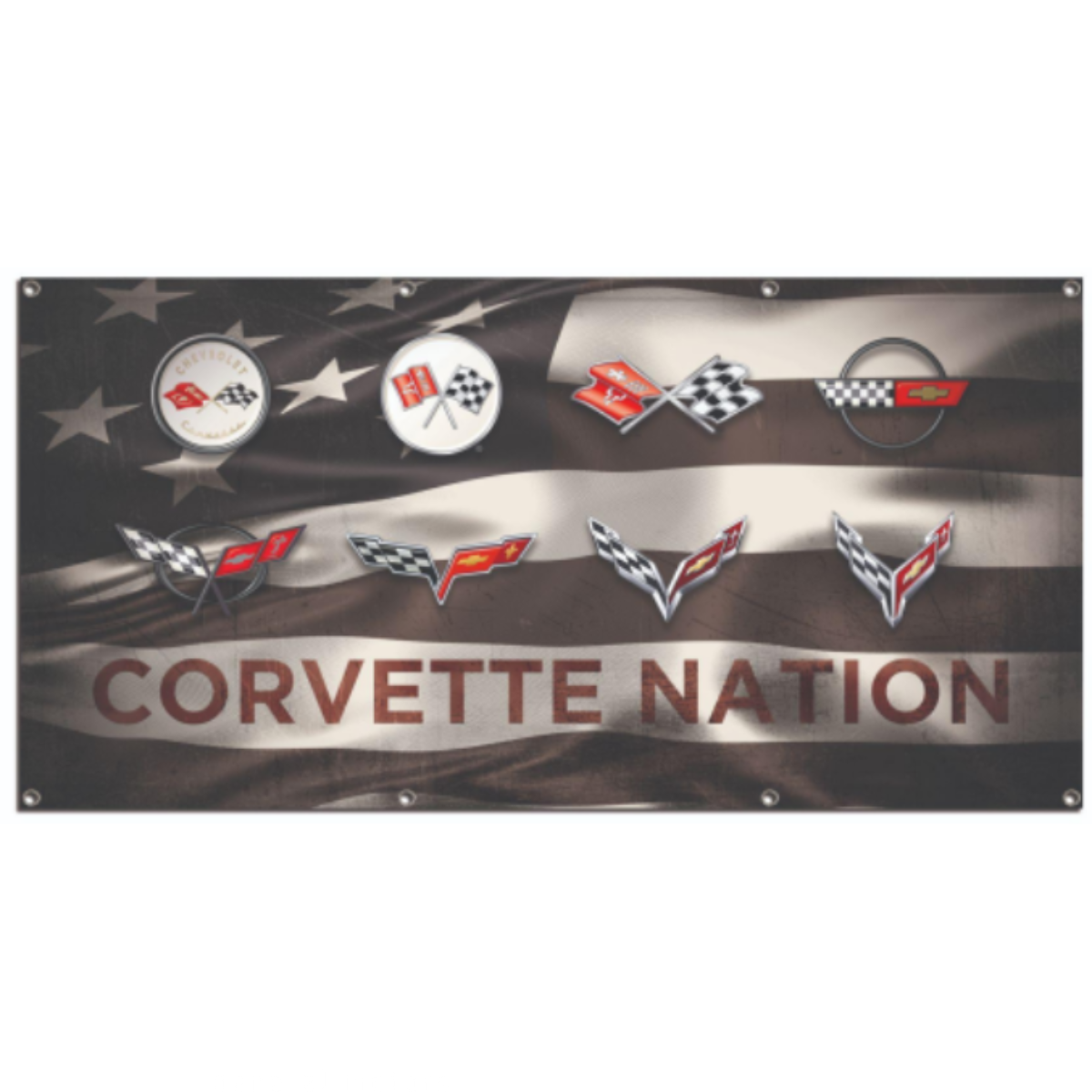 Dark Slate Gray Corvette Nation Art Giant Garage Banner