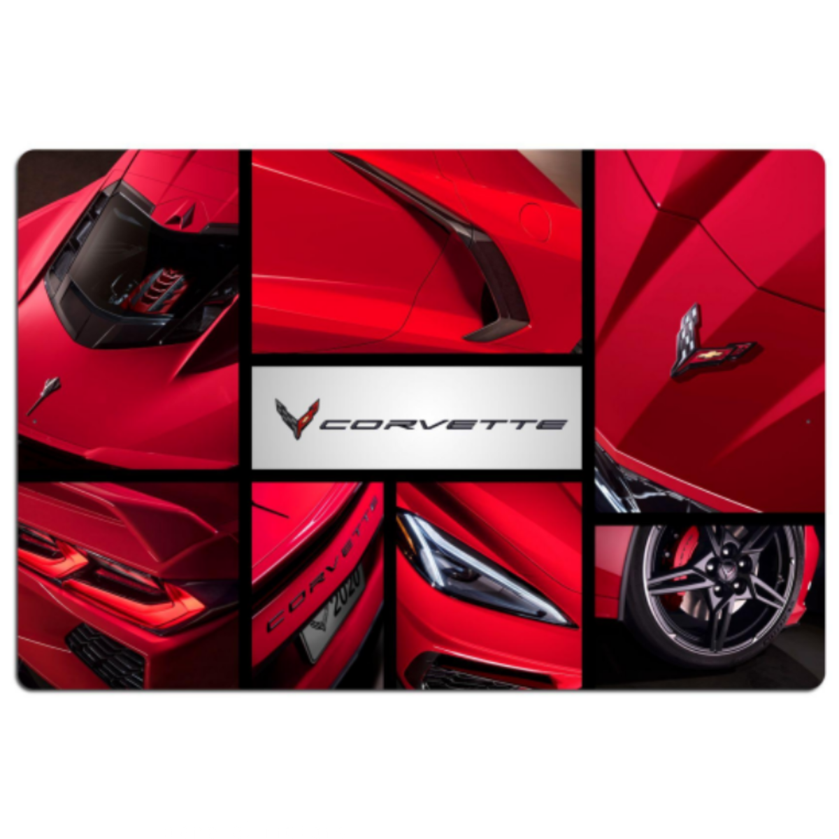 Corvette C8 Collage Art Thick Aluminum Sign
