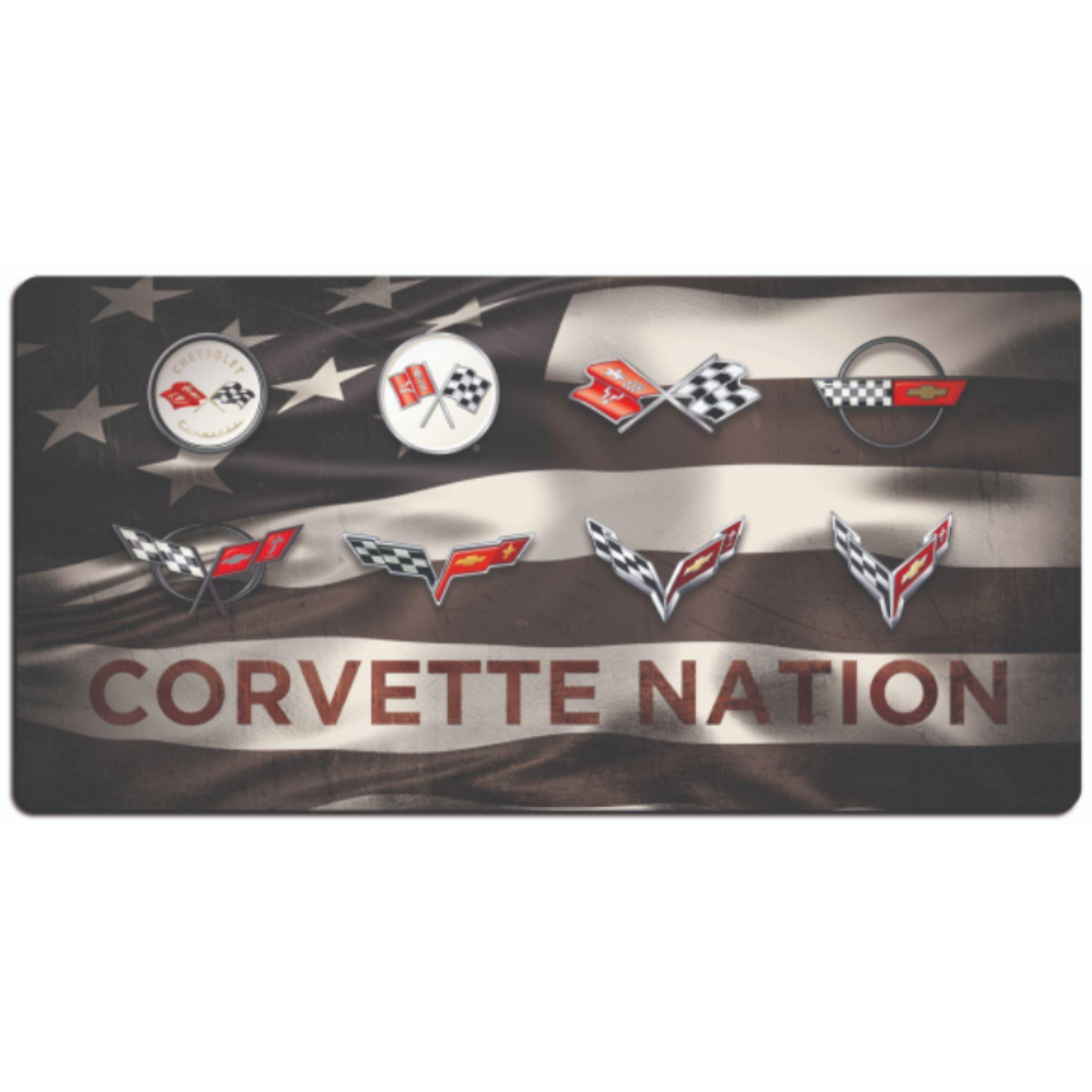 Dark Slate Gray Corvette Nation Art Thick Aluminum Sign