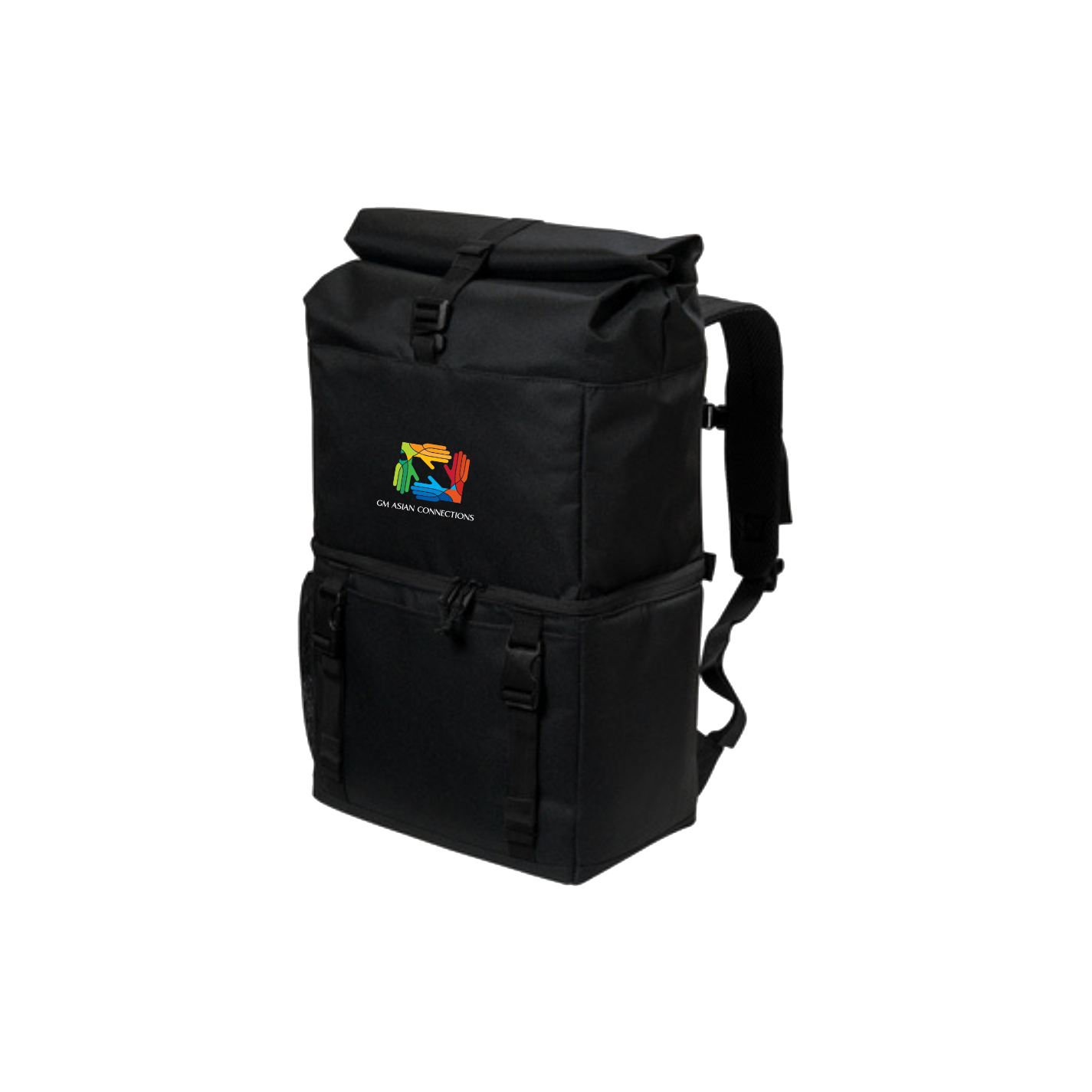 Black GM Asian Connections ERG Backpack Cooler