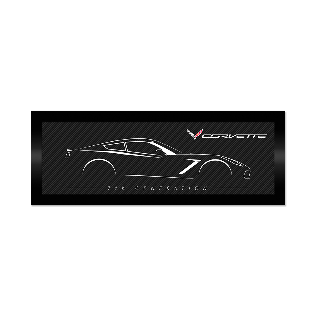 Corvette C7 Outline Carbon Framed Canvas