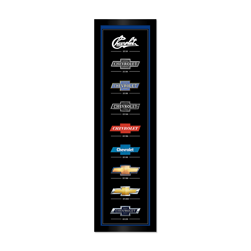 Black Chevrolet Bowtie Generations Panel Framed Print