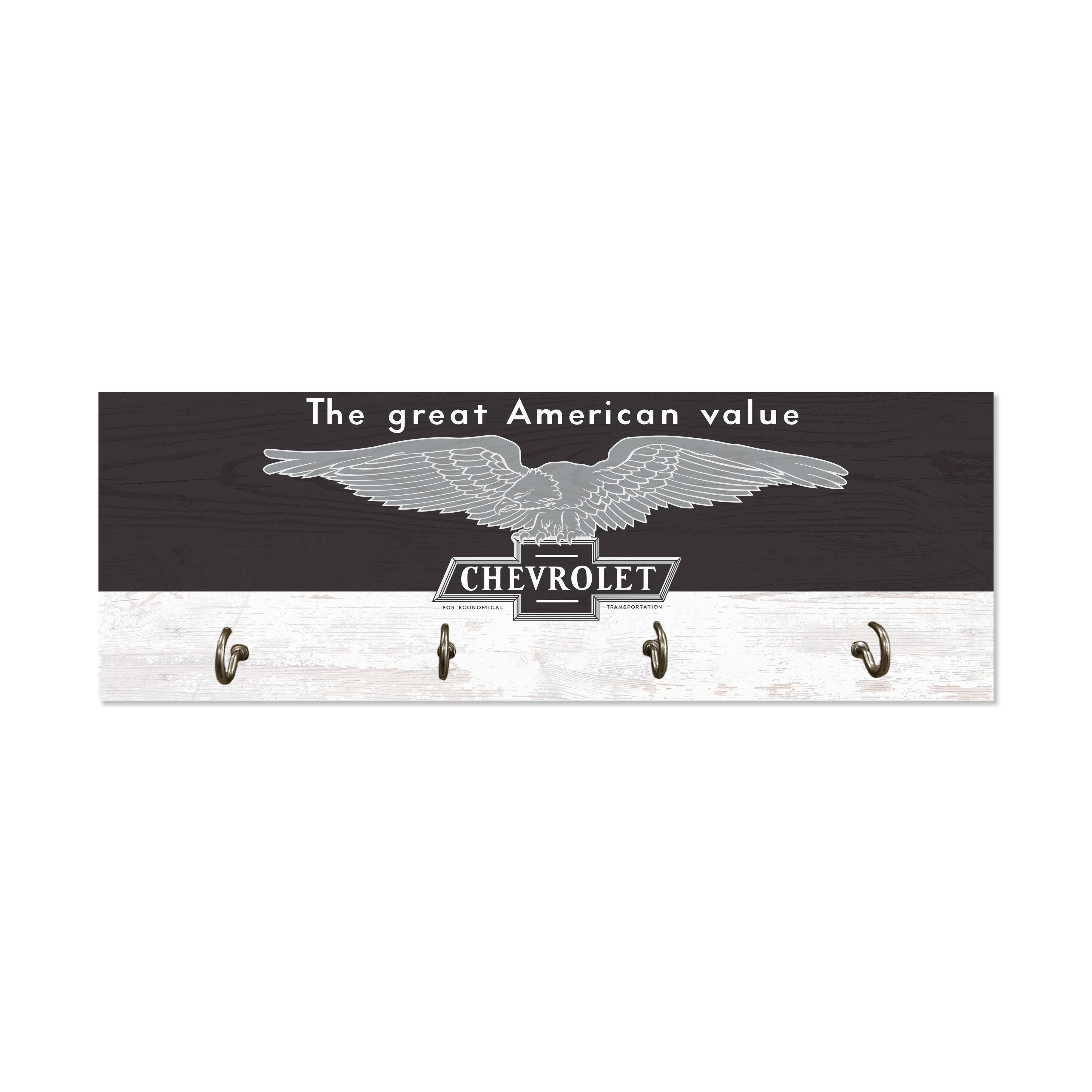 White Smoke Chevrolet Eagle Wooden Key Rack