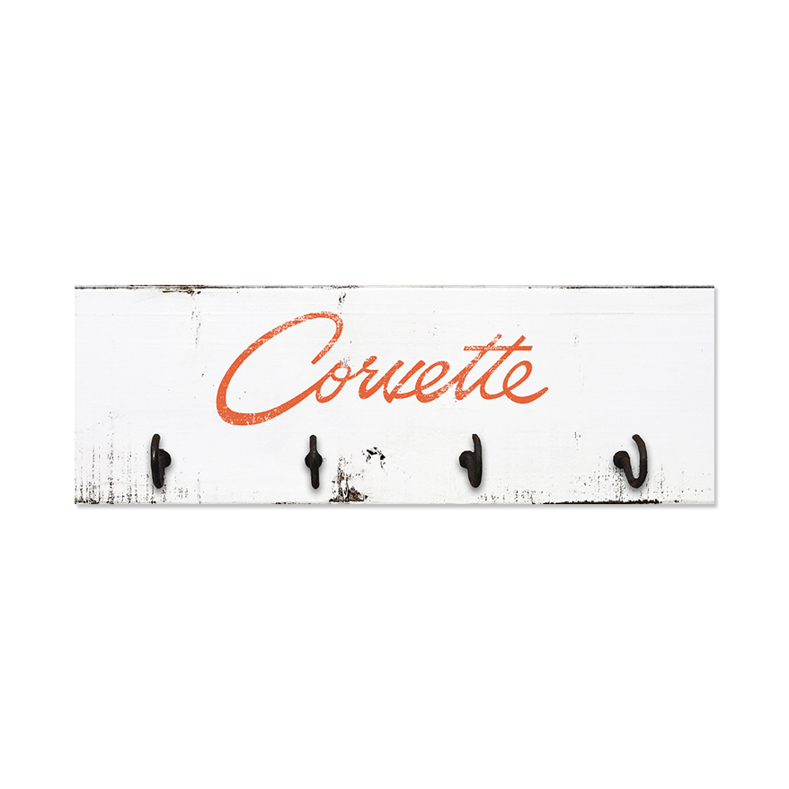 White Smoke Corvette C2 Wooden MDF Key Rack