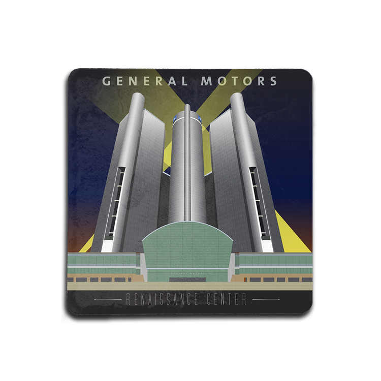 Dark Slate Gray GM Ren Cen Coaster