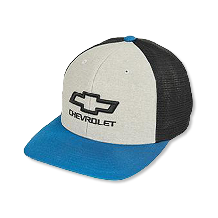 Steel Blue Chevrolet Bowtie Flexfit Meshback Cap