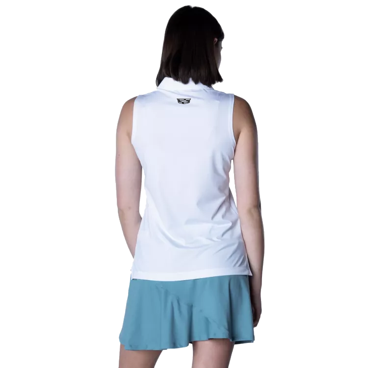 Light Gray Cadillac Racing Women's Aries Sleeveless Polo