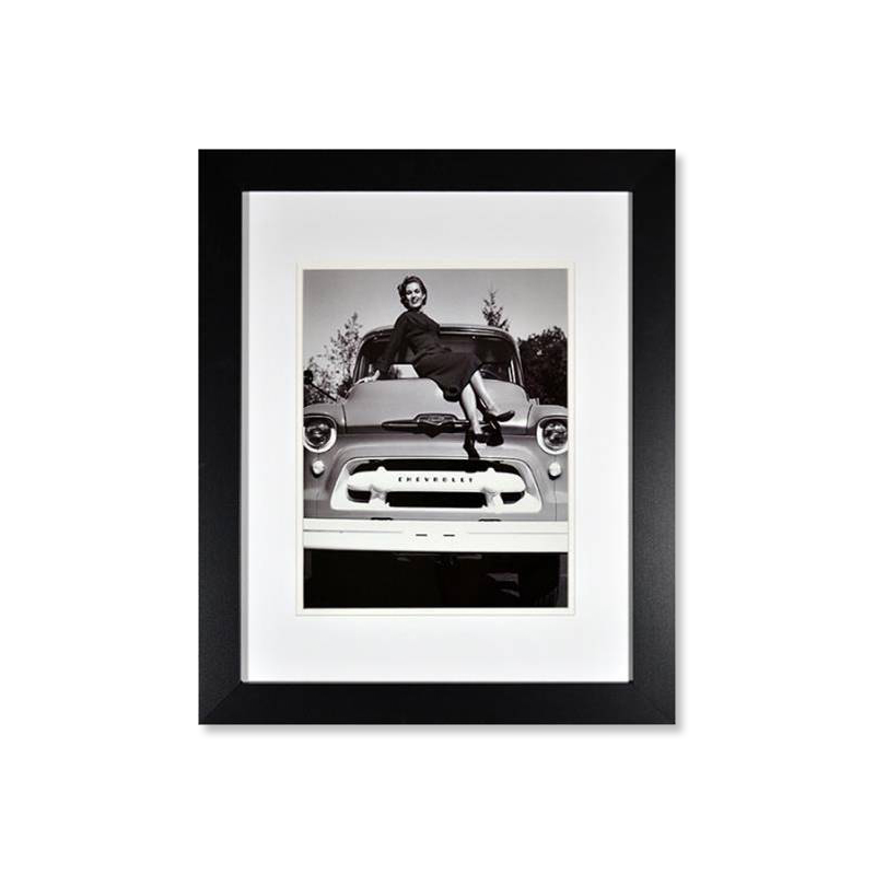 Light Gray Framed Historic Chevrolet Trucks Print