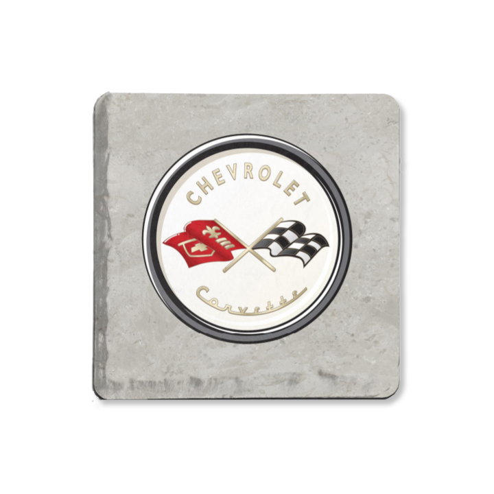 Light Gray Corvette C1 Logo Coaster