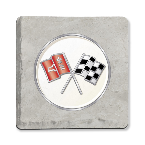 Light Gray Corvette C2 Logo Coaster