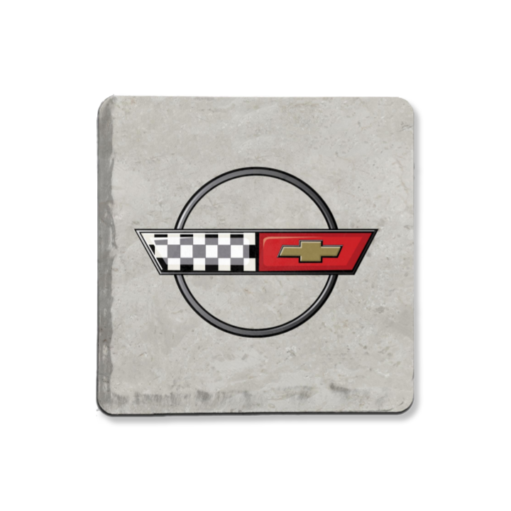 Gray Corvette C4 Logo Coaster