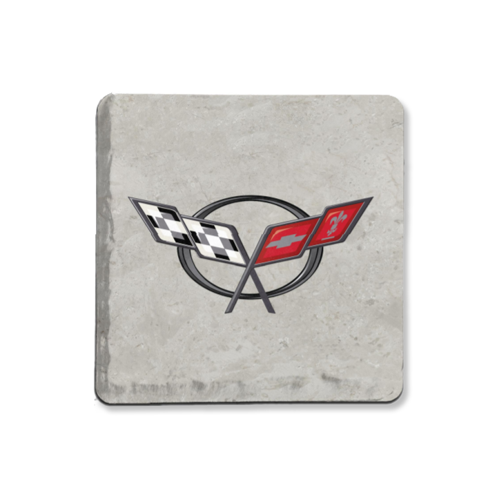 Gray Corvette C5 Logo Coaster
