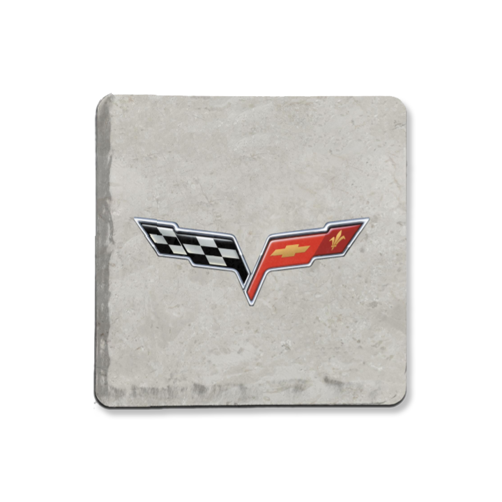 Gray Corvette C6 Logo Coaster