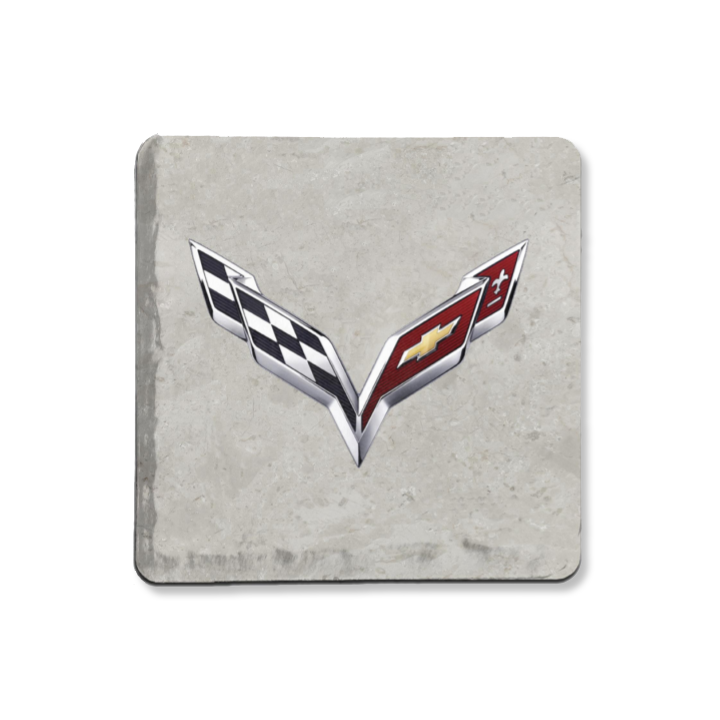 Gray Corvette C7 Logo Coaster