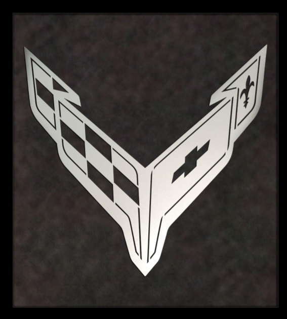 Black C8 Corvette Laser Cut Logo Sign