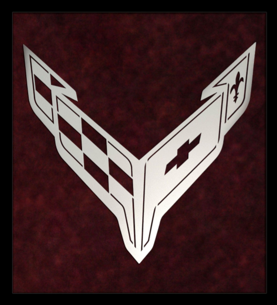 Black C8 Corvette Laser Cut Logo Sign