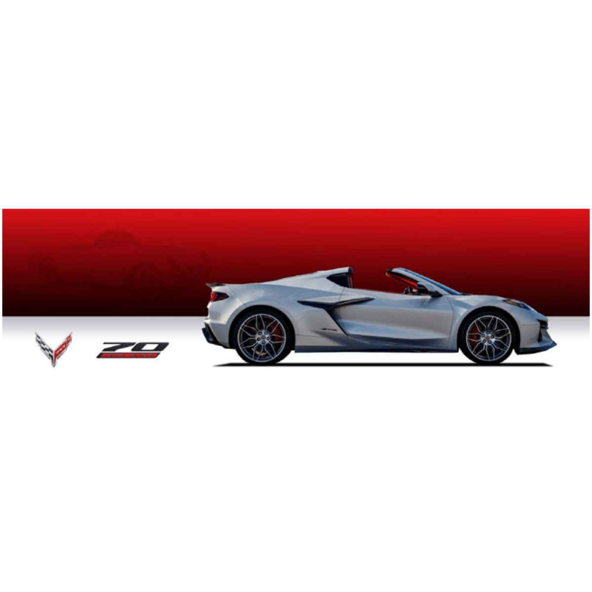 Dark Red Corvette 70th Anniversary Metal Print