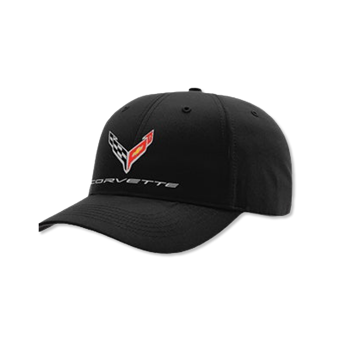 Black Corvette C8 Stay Dri Performance Cap