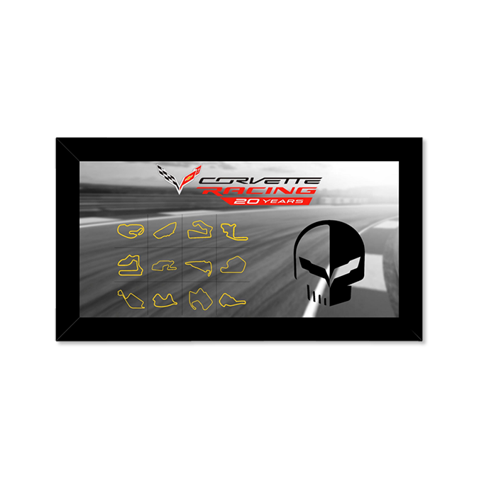 Dark Slate Gray Corvette Racing 20 Years Framed Canvas