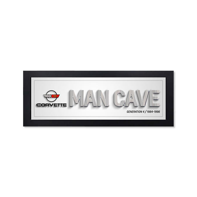 Black Corvette Generation 4 Man Cave Framed Art
