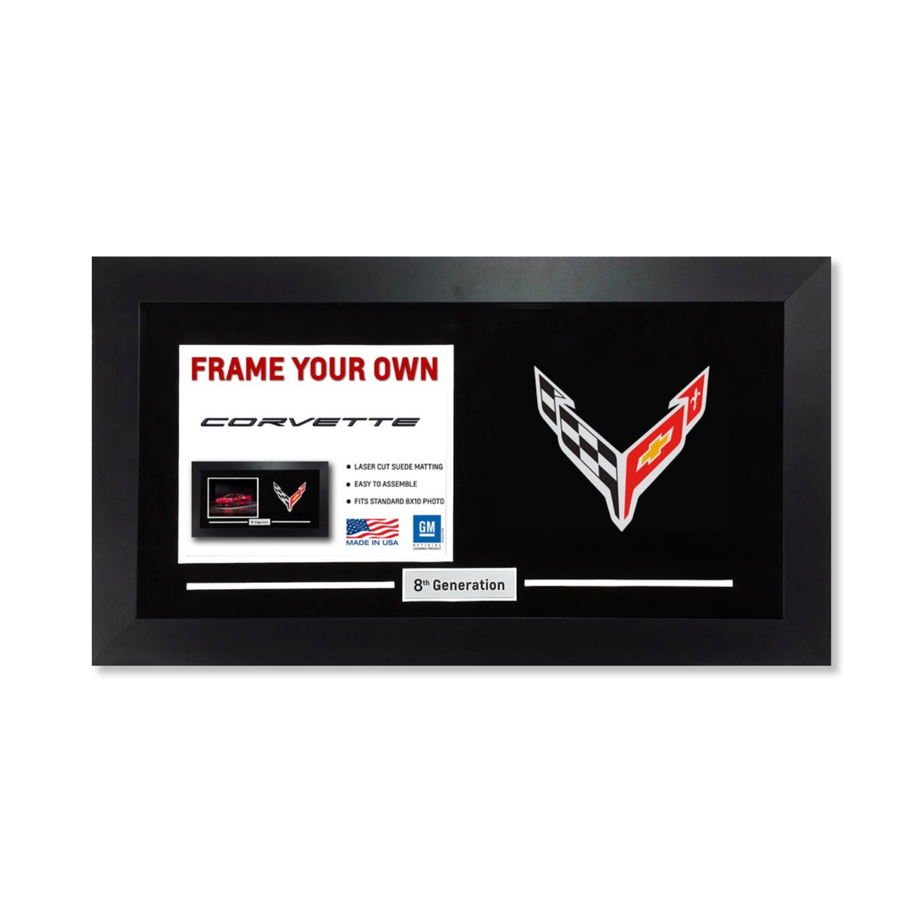 Black C8 Corvette "Frame Your Own" Picture Frame