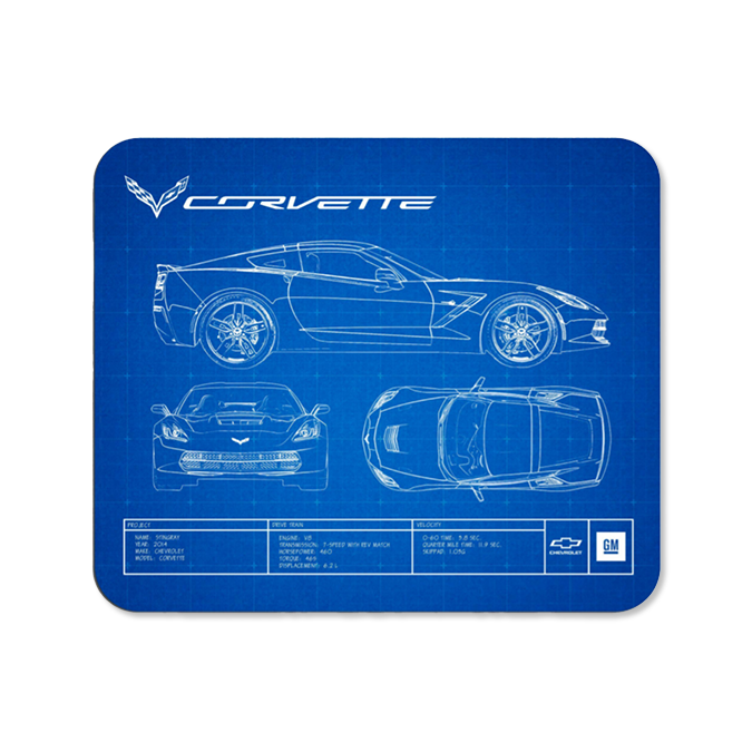 Corvette C7 Blueprint Mouse Pad