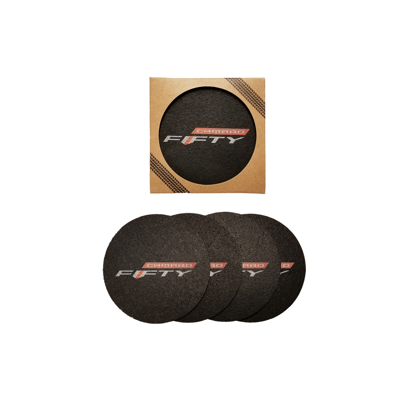 Camaro Fifty Recycled Rubber Tire (4 Pack) Coaster Set *Made In The USA