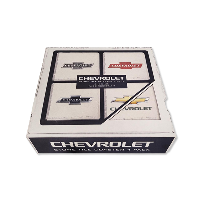 Chevy Logo Stone Tile Coaster Set (4 Pack)