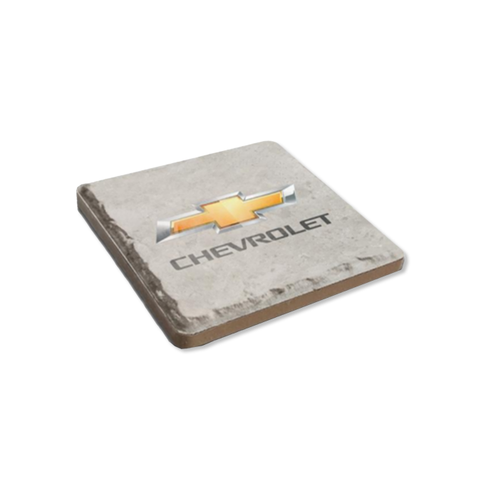 Gray Chevy Logo Stone Tile Coaster Set (4 Pack)