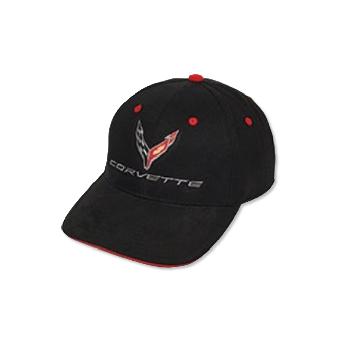 Black Corvette C8 Structured Contrast Cap
