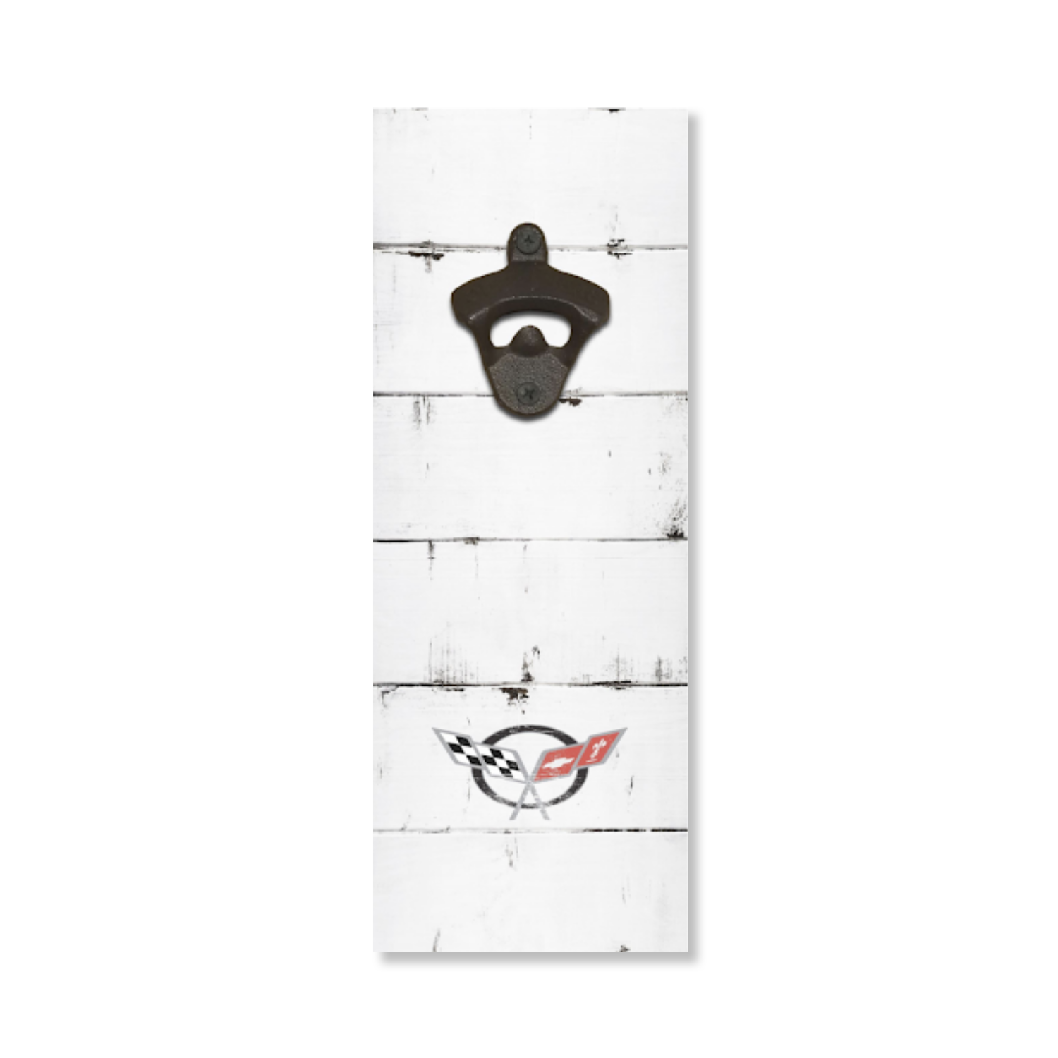 White Smoke Corvette C5 Wooden MDF Bottle Opener
