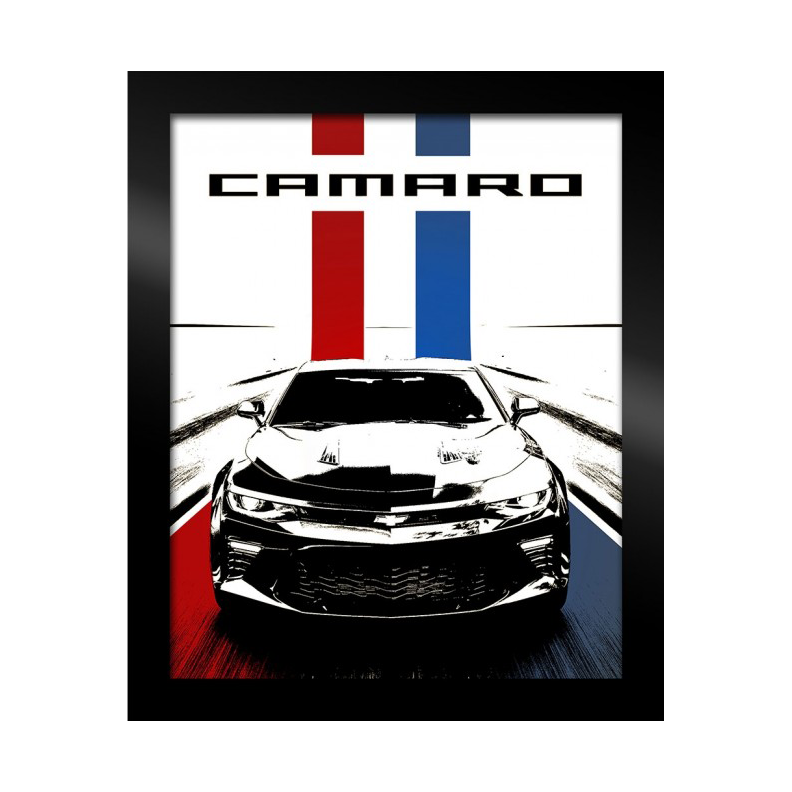 Tan Framed Camaro Canvas - Red/White/Blue