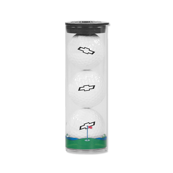 Light Gray Chevrolet Golf Ball Tube of 3 - Callaway Warbird 2