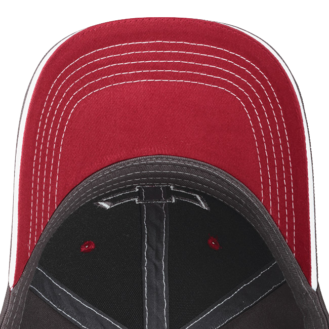 Brown Chevy Bowtie Gray Twill Flag Cap W/ Red Visor