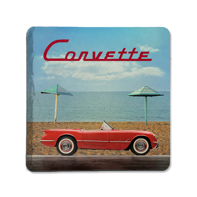 Light Slate Gray 1954 Corvette Coaster