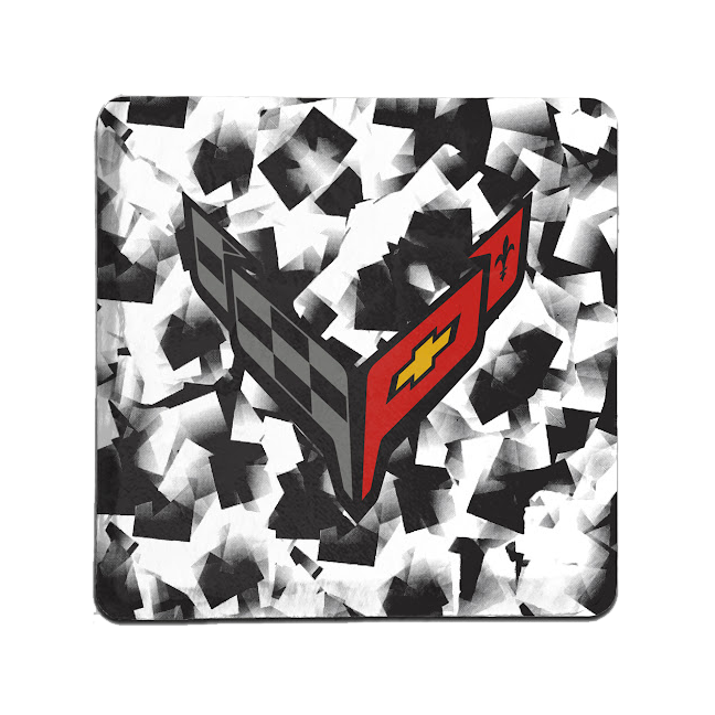 Dark Slate Gray Corvette C8 Camo Coaster