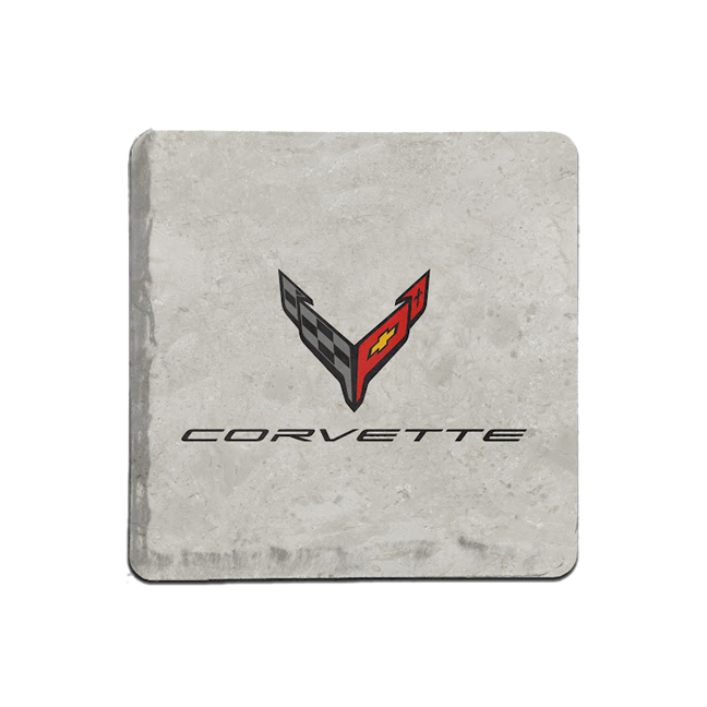 Gray Corvette C8 Stone Coaster