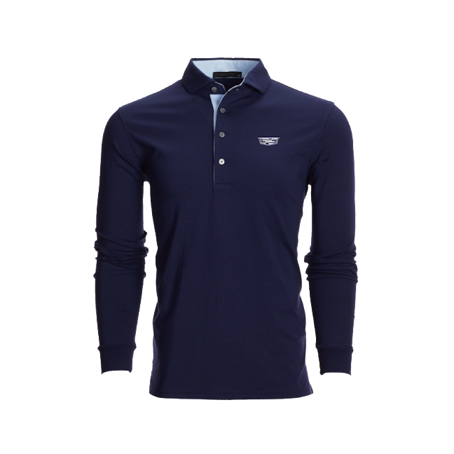 Dark Slate Gray Cadillac Men's Long Sleeve Polo