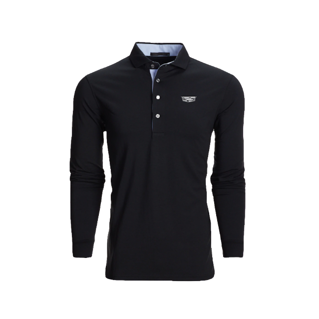 Black Cadillac Men's Long Sleeve Polo