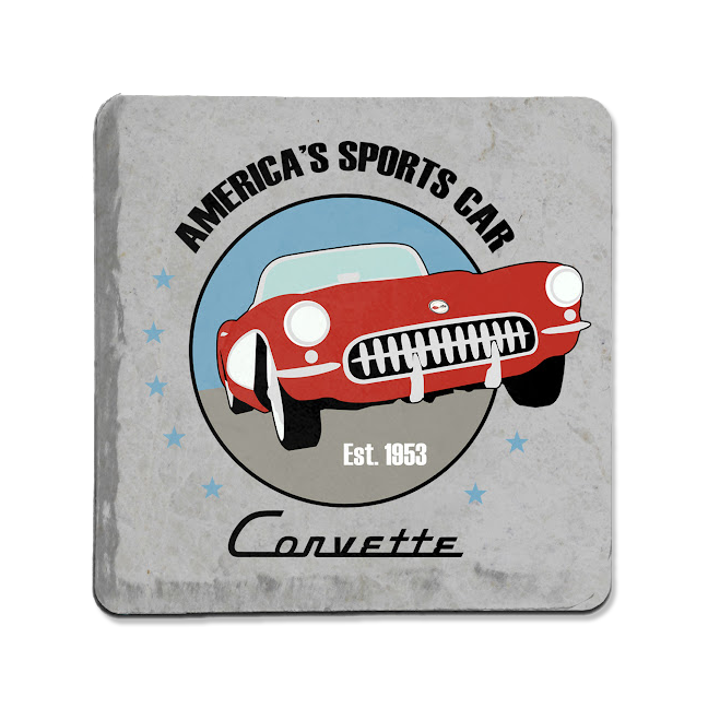 Gray America's Sports Car Corvette Coaster