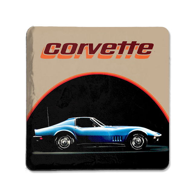 Tan 1974 Corvette Coaster