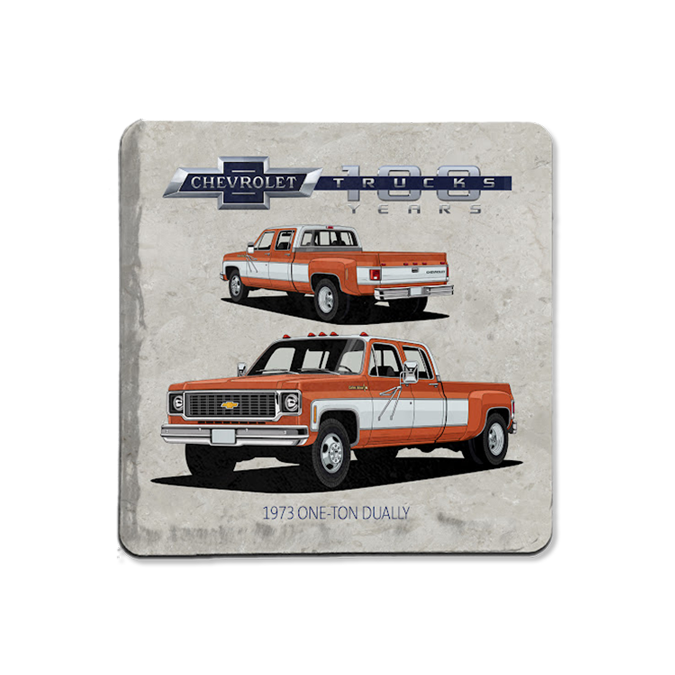 Gray Chevy Trucks 100 Stone Coaster (1973 One-Ton Dually)