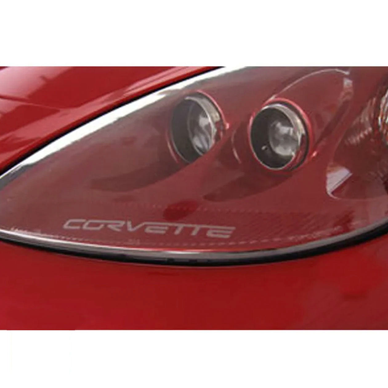 Saddle Brown C6 Corvette Headlight Vinyl Decals - Corvette Script